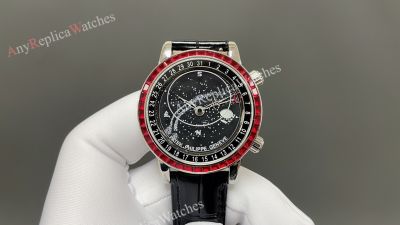 Patek Philippe Complications 40mm Cal.240 Q Movement Red Bezel Black Face Watch
